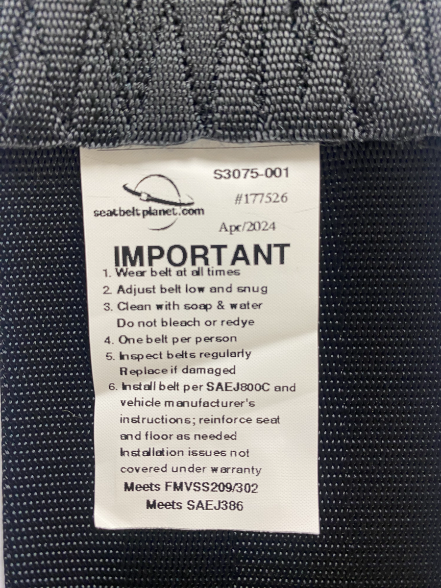 TS3 3¨ Non-Retractable Lap Seatbelt
